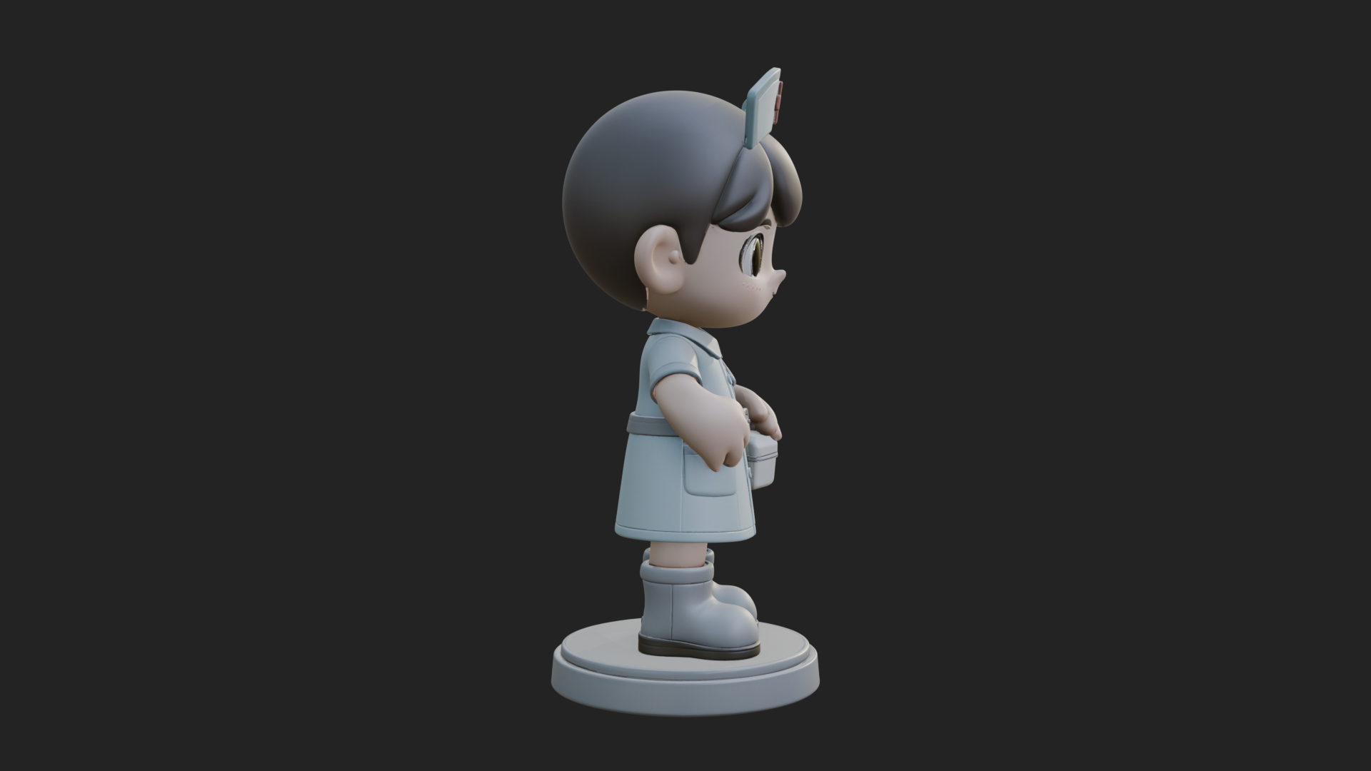 Chibi Nurse Girl Statue Design 1 3D Print Model 3D Model
