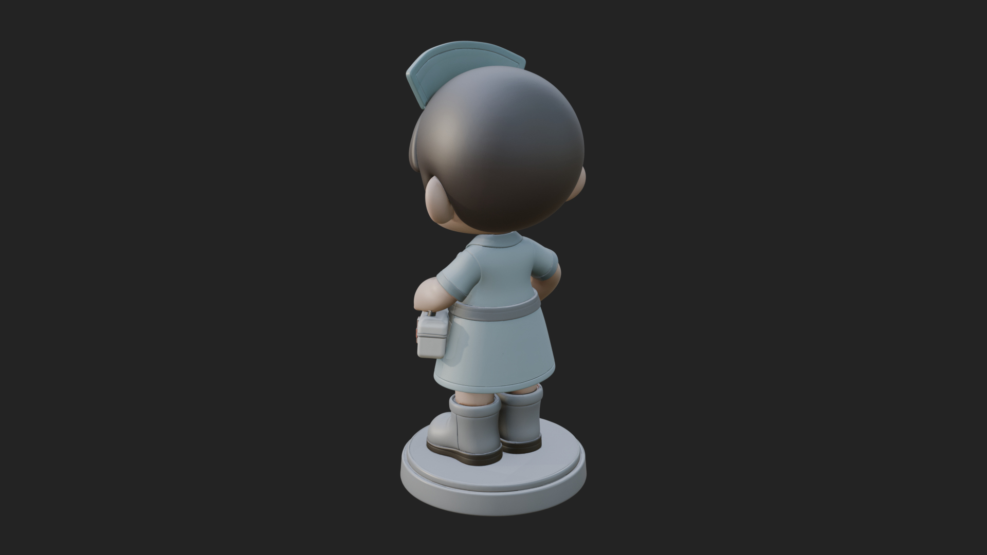 Chibi Nurse Girl Statue Design 1 3D Print Model 3D Model
