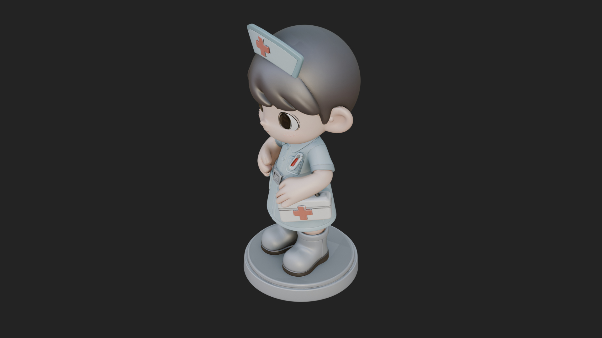 Chibi Nurse Girl Statue Design 1 3D Print Model 3D Model