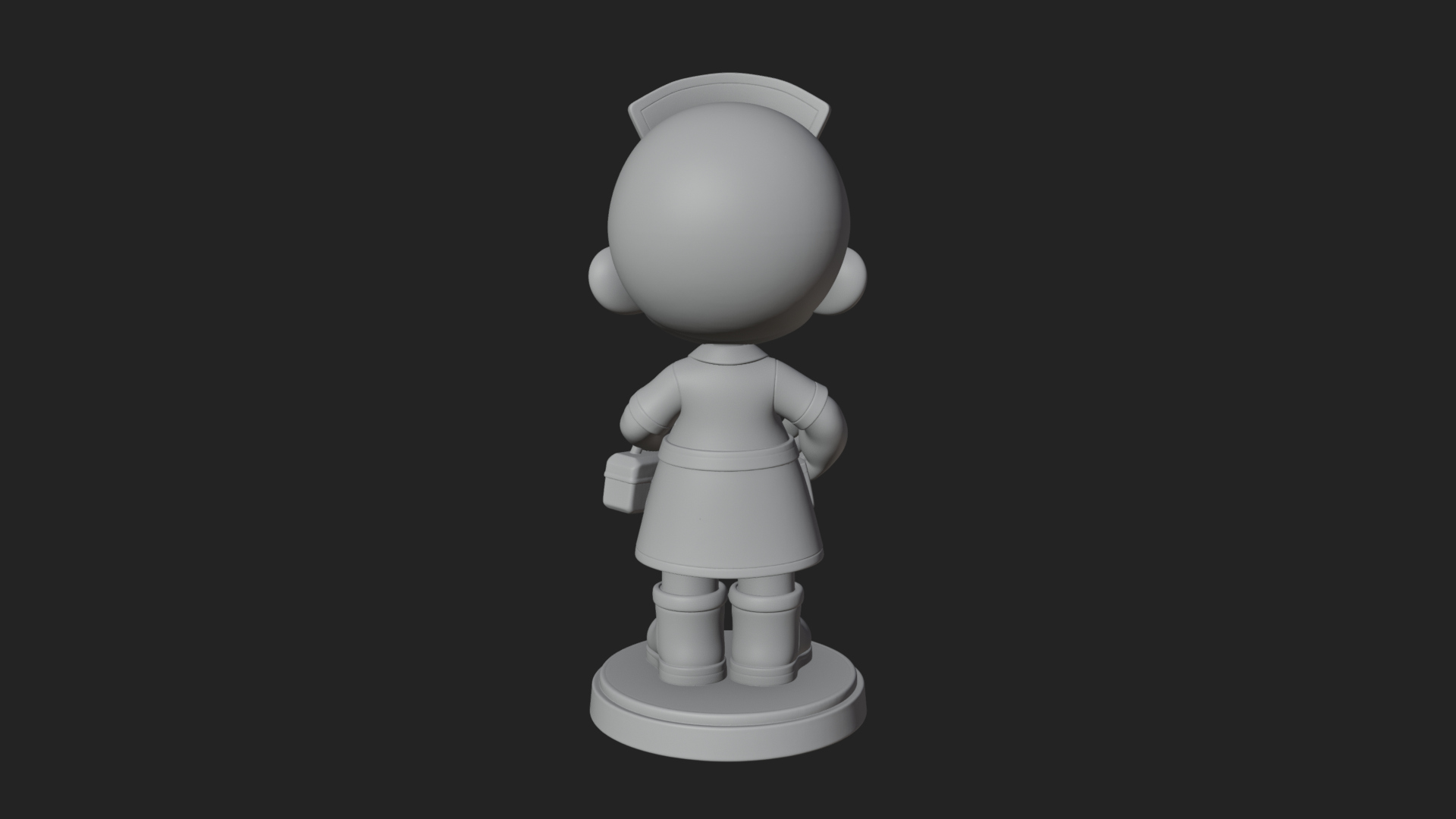 Chibi Nurse Girl Statue Design 1 3D Print Model 3D Model