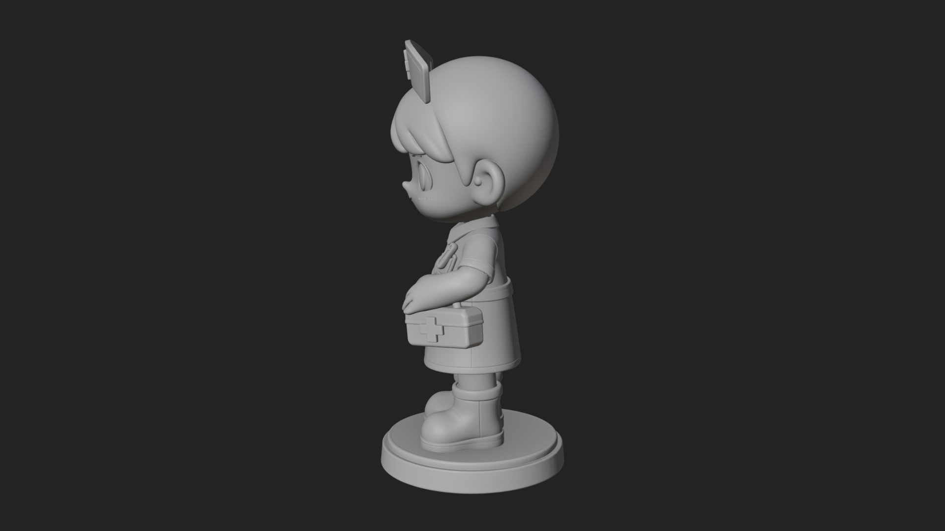 Chibi Nurse Girl Statue Design 1 3D Print Model 3D Model