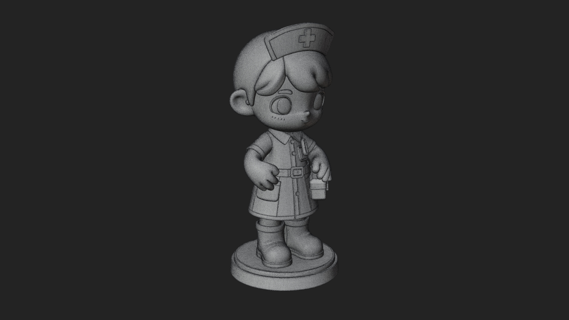 Chibi Nurse Girl Statue Design 1 3D Print Model 3D Model