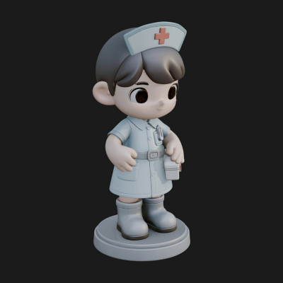 Chibi Nurse Girl Statue Design 1 3D Print Model