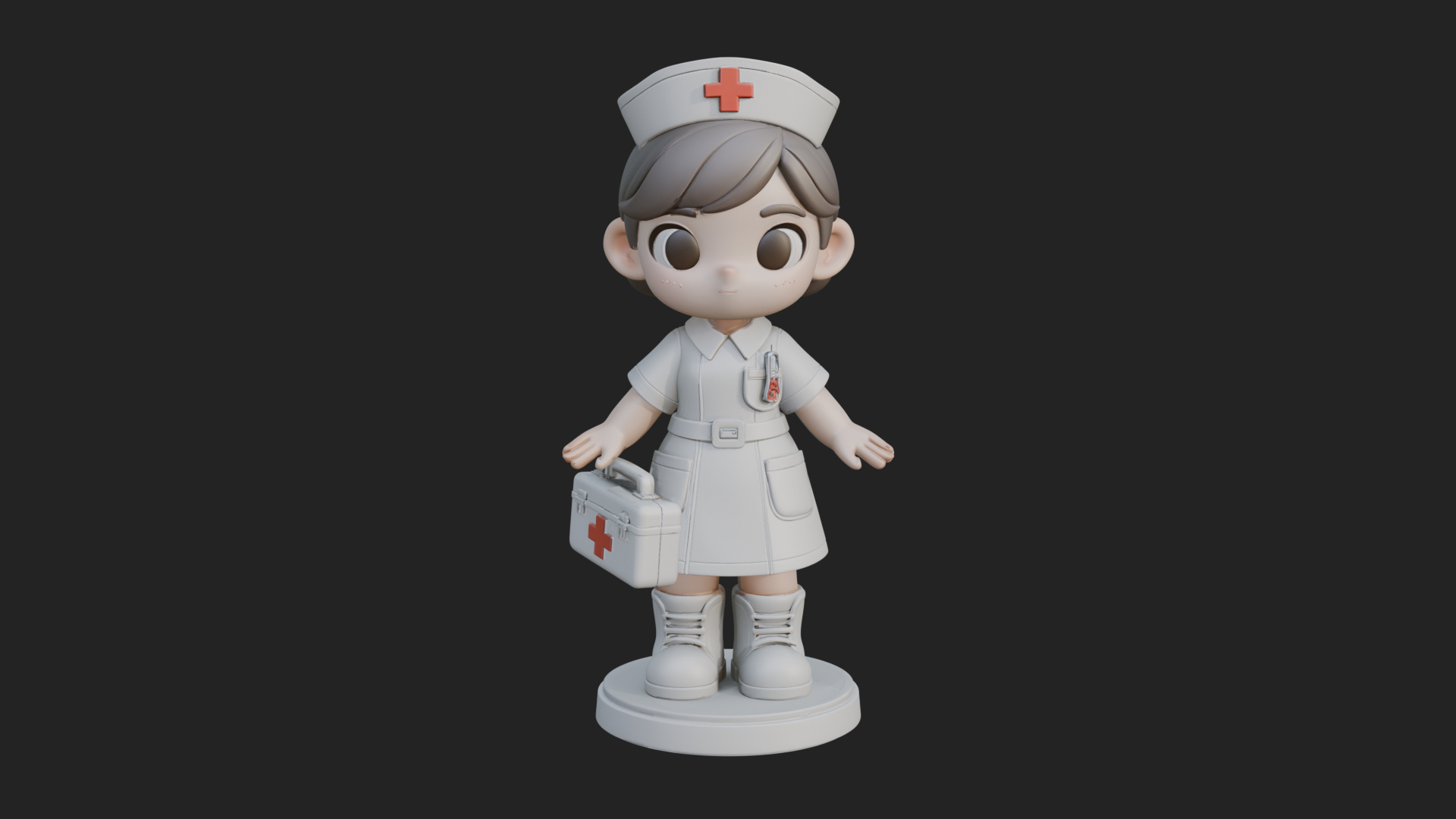 Chibi Nurse Girl Statue Design 2 3D Print Model 3D Model