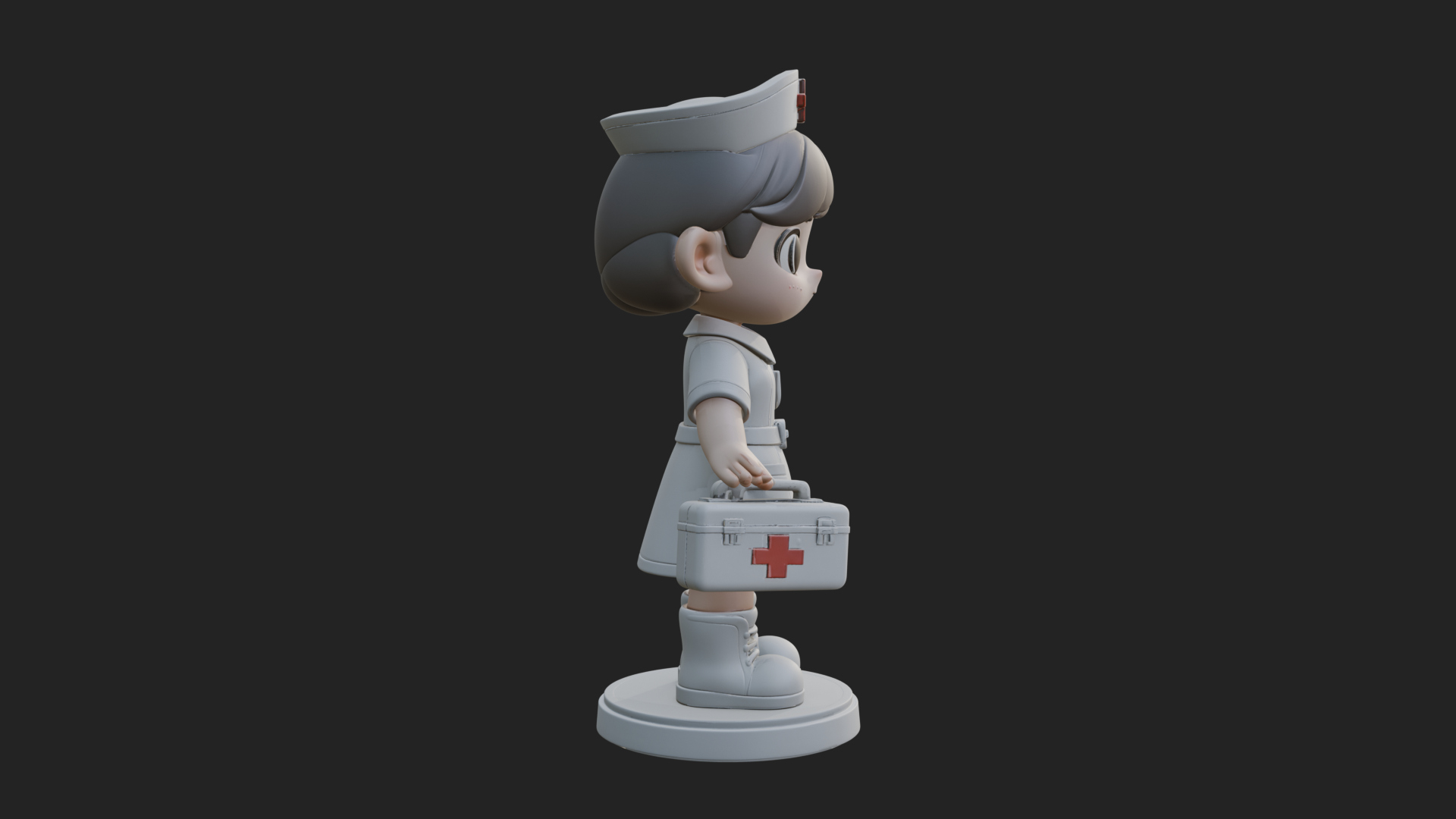 Chibi Nurse Girl Statue Design 2 3D Print Model 3D Model