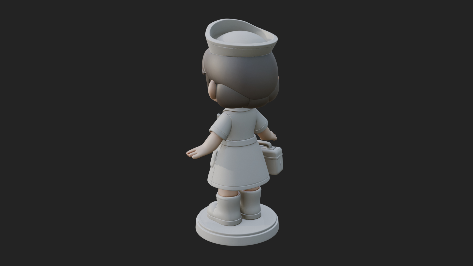 Chibi Nurse Girl Statue Design 2 3D Print Model 3D Model