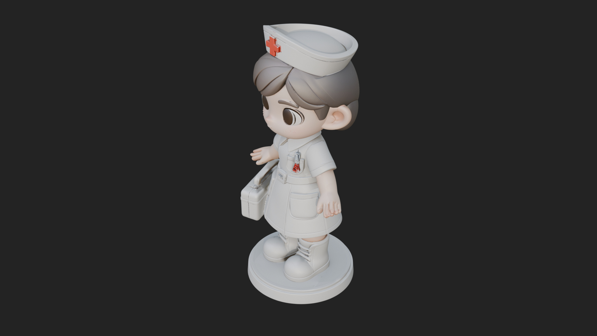 Chibi Nurse Girl Statue Design 2 3D Print Model 3D Model