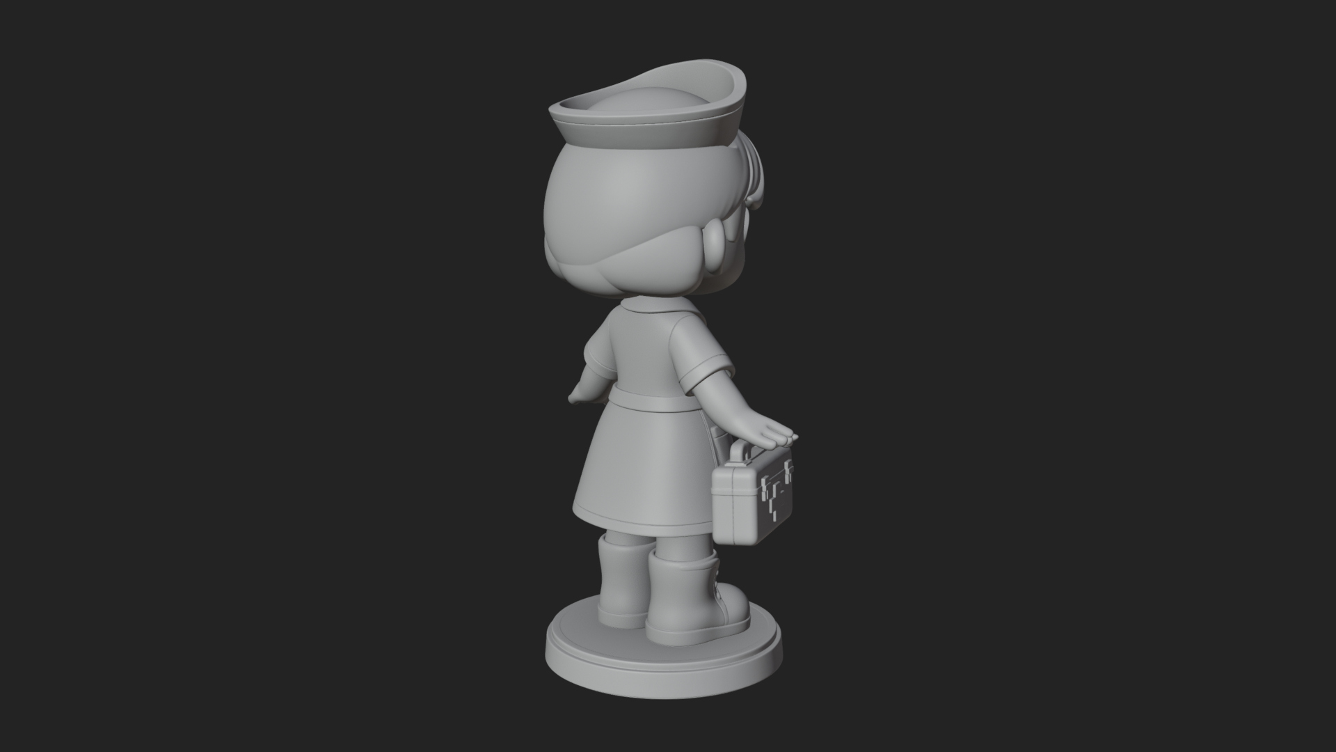 Chibi Nurse Girl Statue Design 2 3D Print Model 3D Model