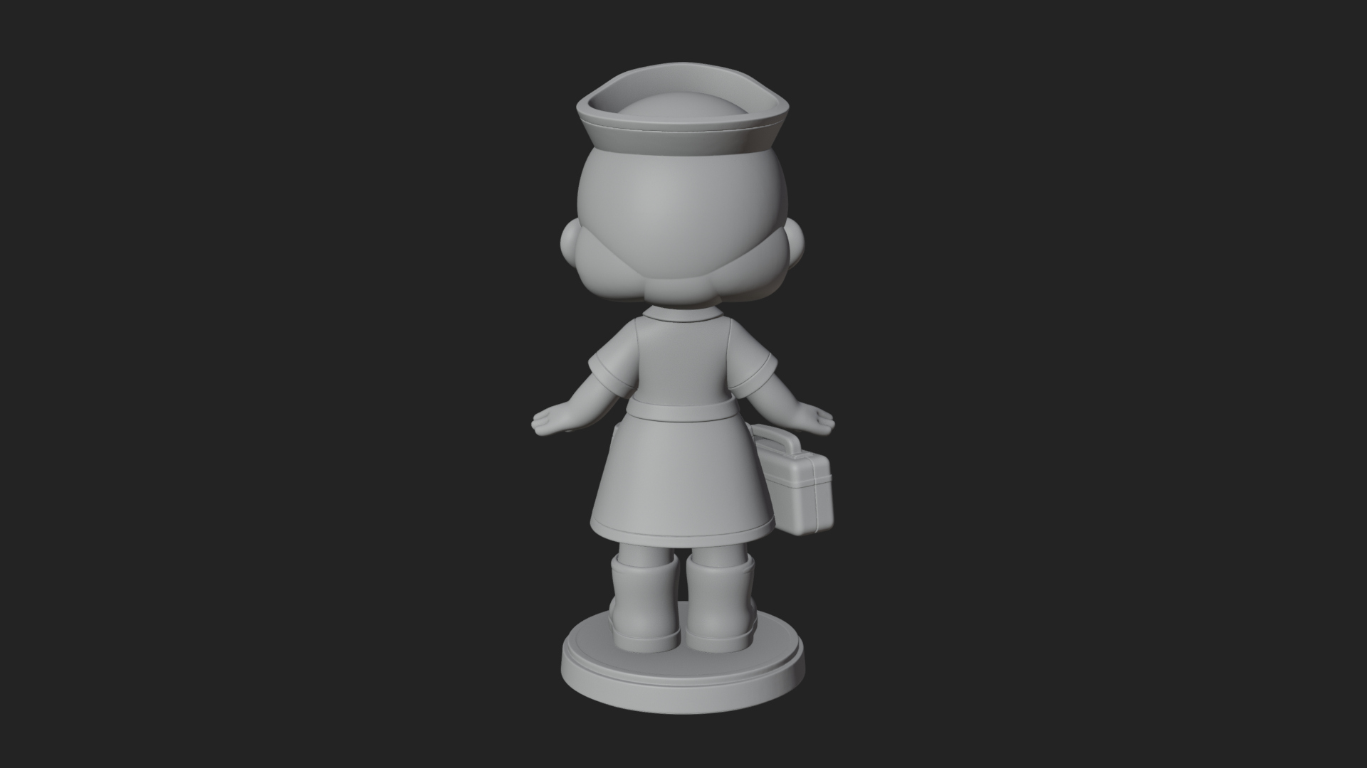 Chibi Nurse Girl Statue Design 2 3D Print Model 3D Model