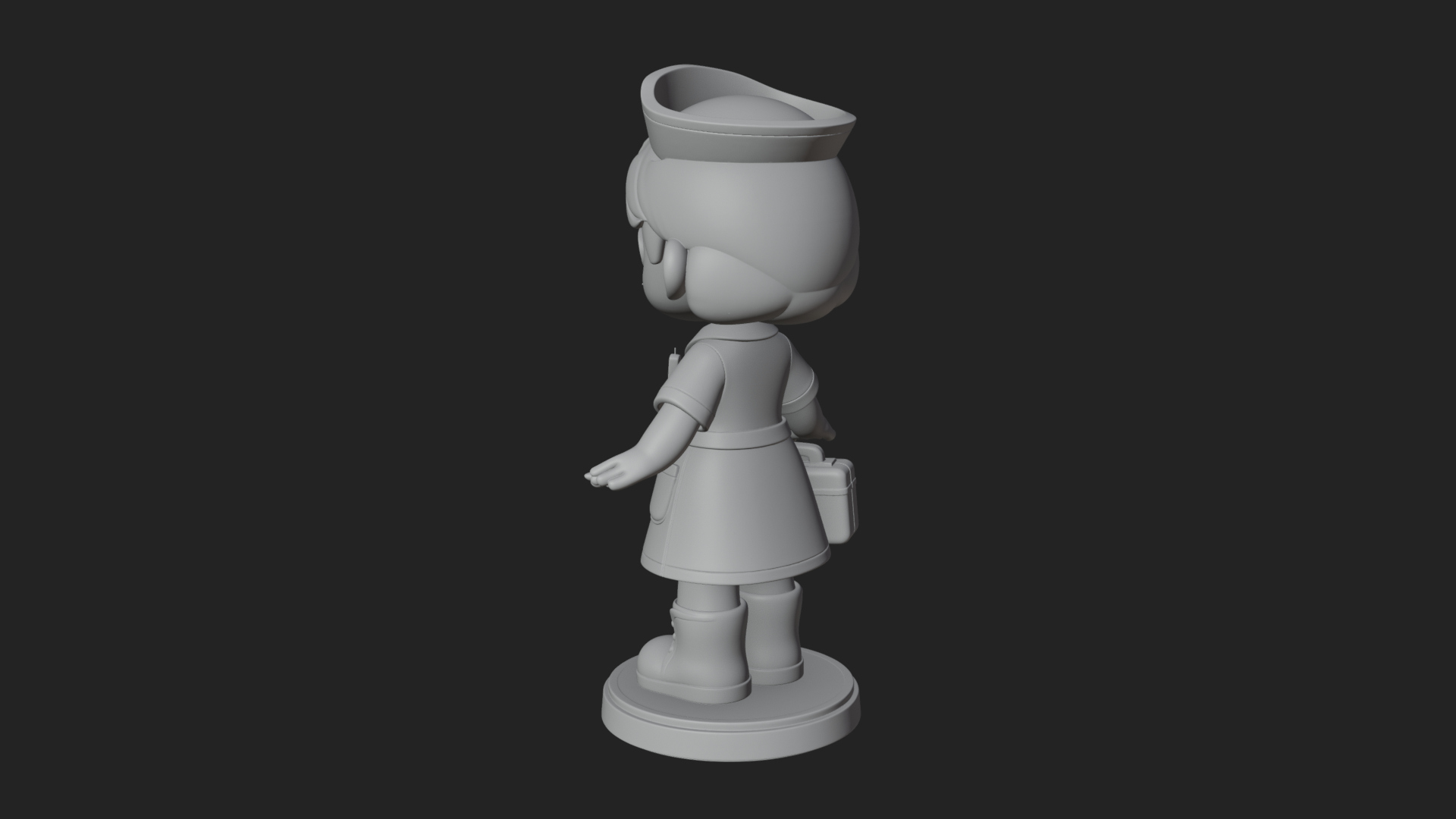 Chibi Nurse Girl Statue Design 2 3D Print Model 3D Model