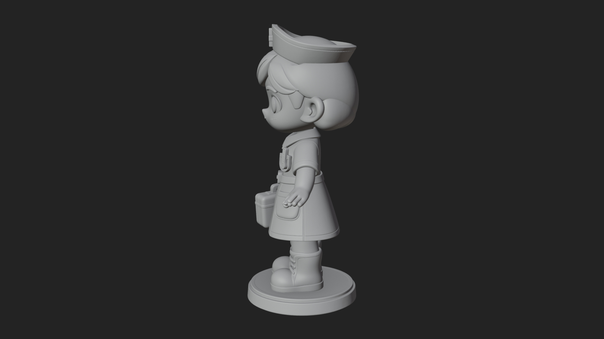 Chibi Nurse Girl Statue Design 2 3D Print Model 3D Model