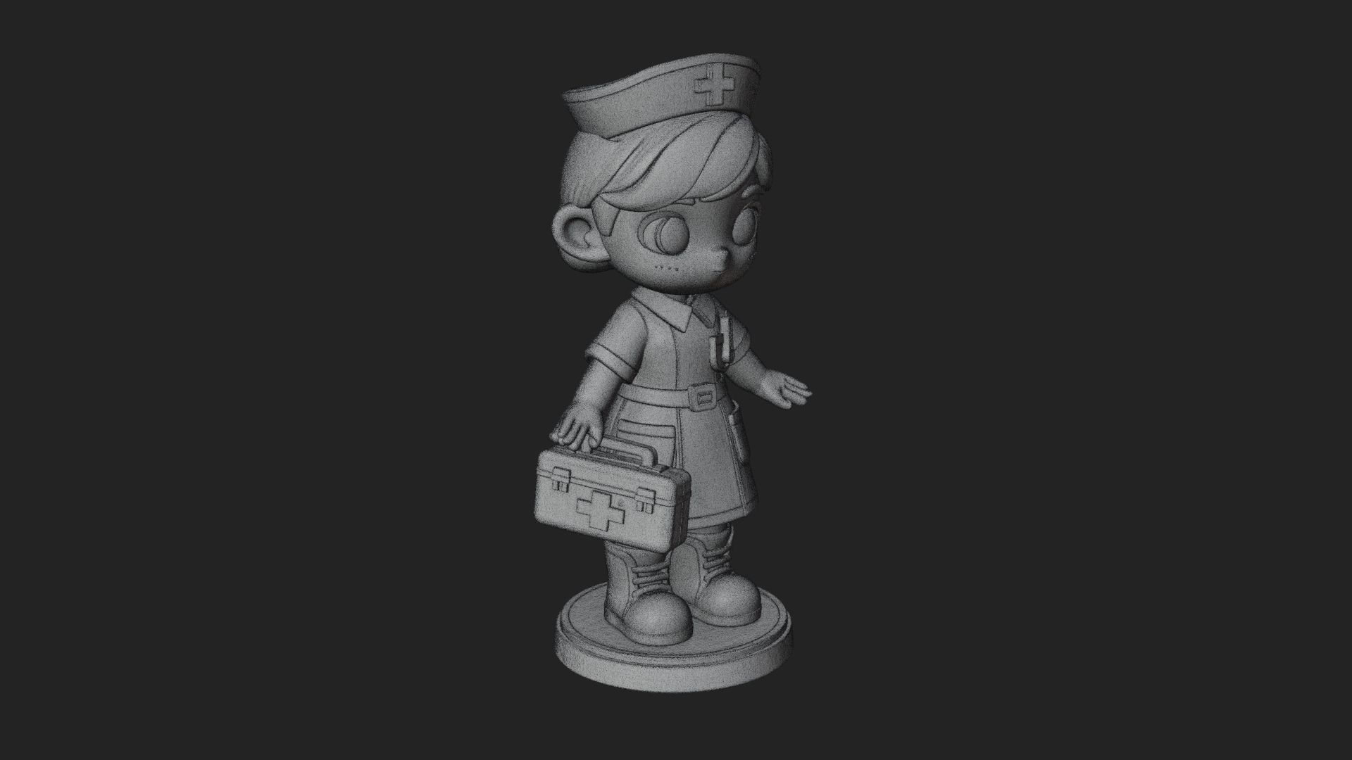 Chibi Nurse Girl Statue Design 2 3D Print Model 3D Model