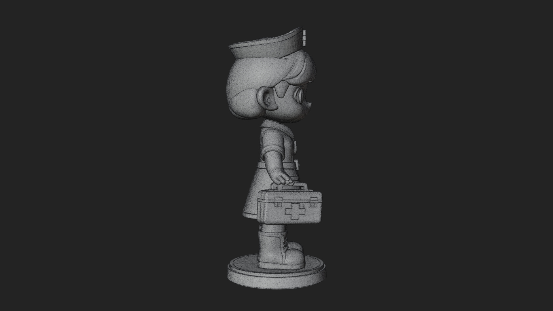 Chibi Nurse Girl Statue Design 2 3D Print Model 3D Model