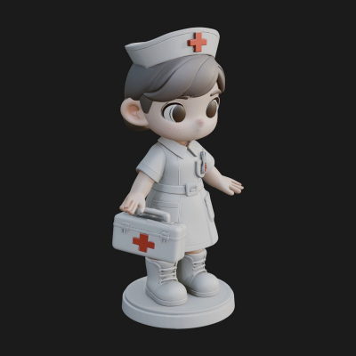 Chibi Nurse Girl Statue Design 2 3D Print Model