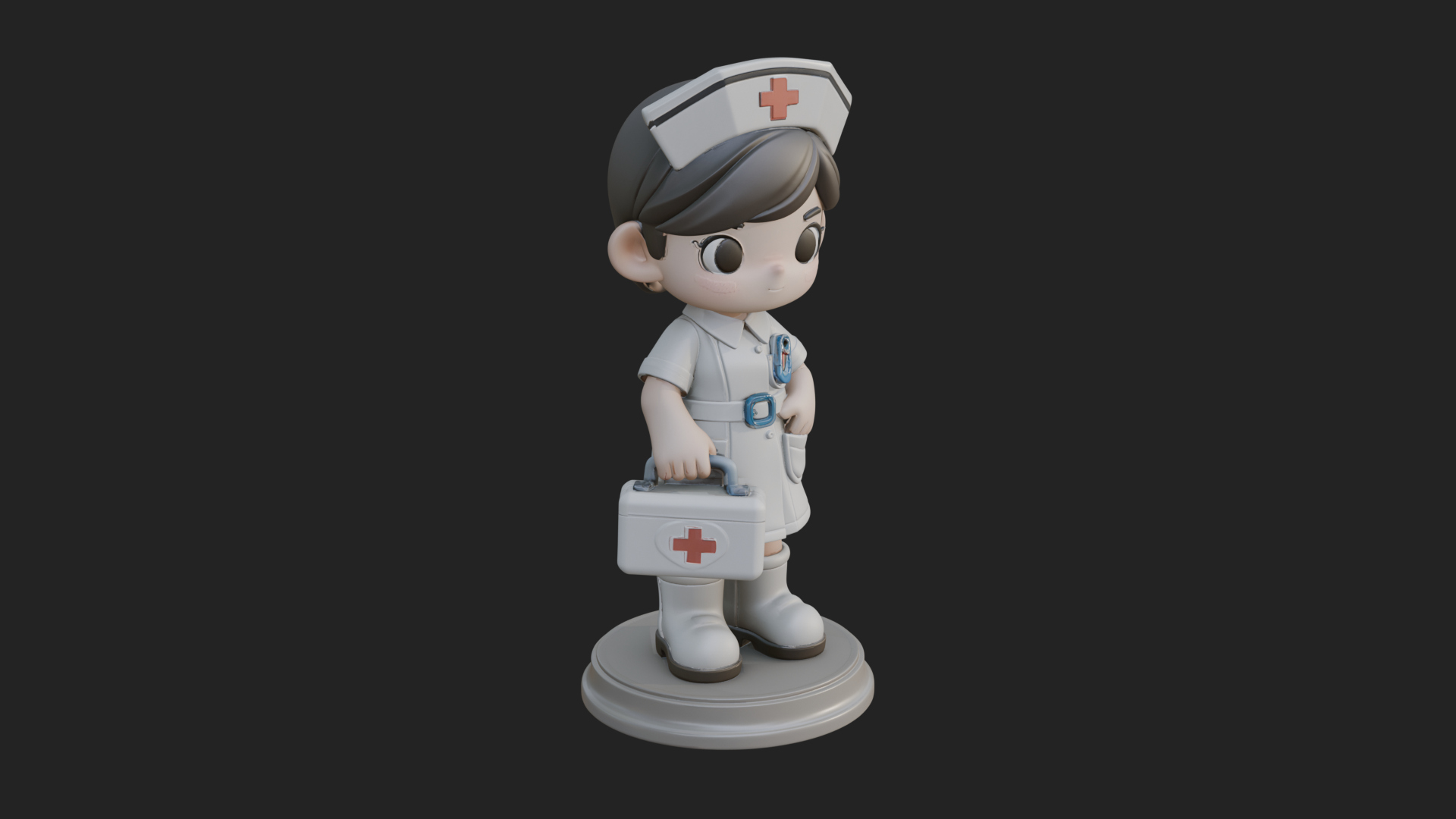 Chibi Nurse Girl Statue Design 3 3D Print Model 3D Model