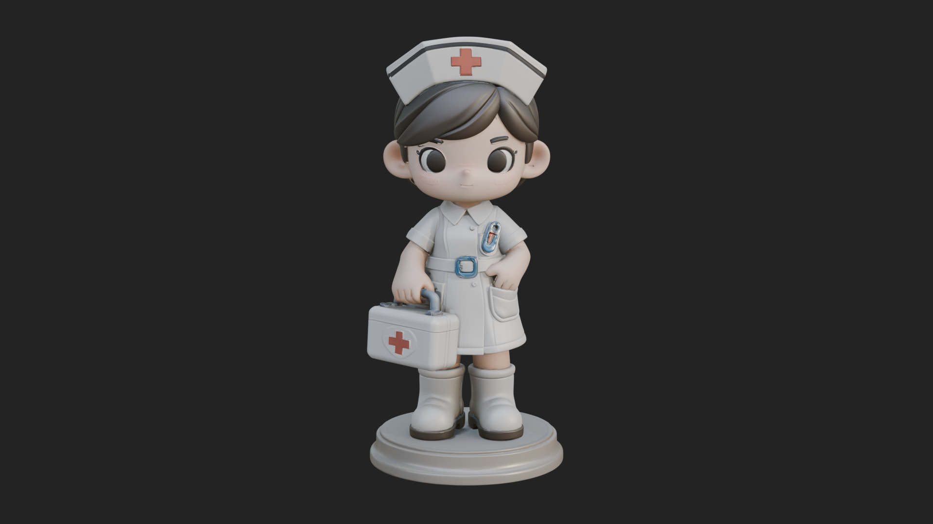 Chibi Nurse Girl Statue Design 3 3D Print Model 3D Model