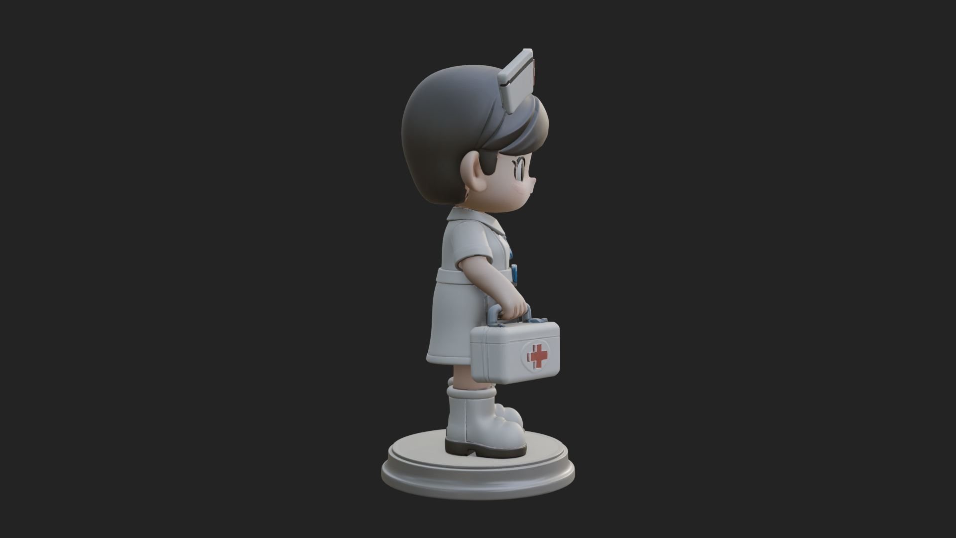 Chibi Nurse Girl Statue Design 3 3D Print Model 3D Model