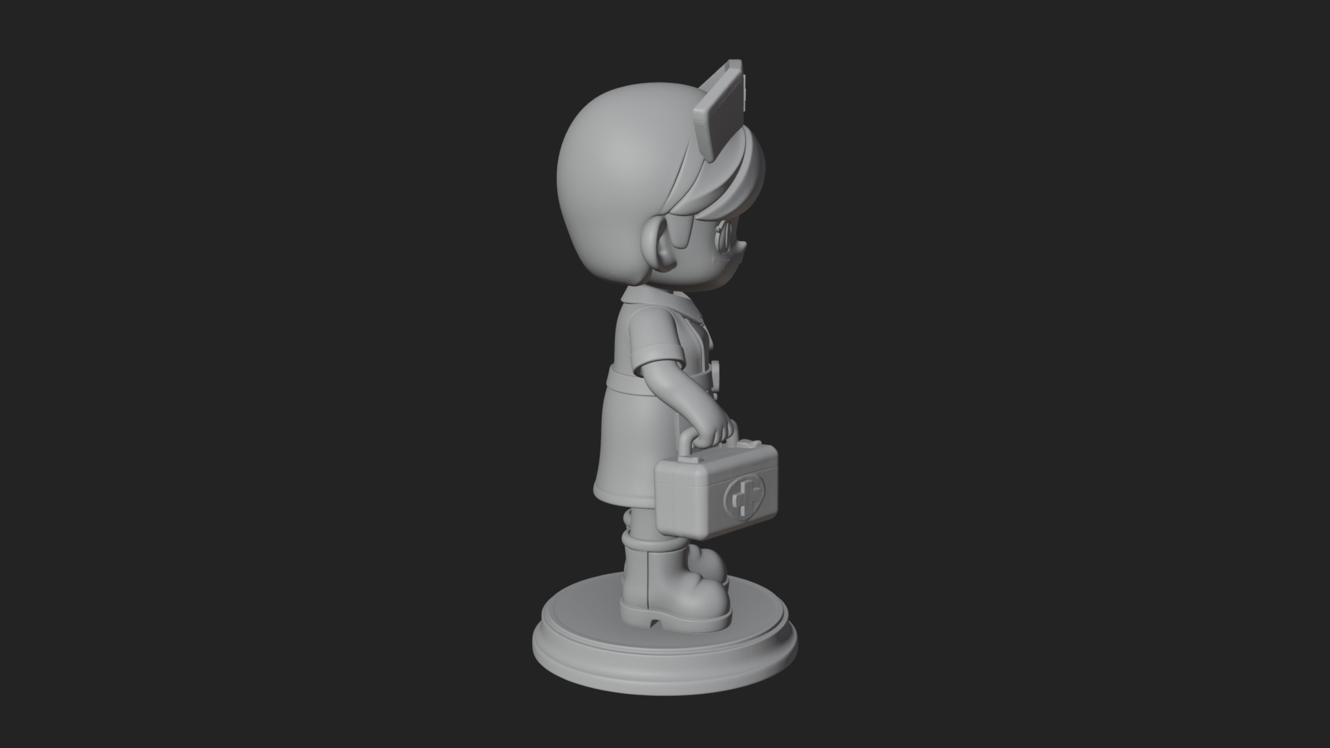 Chibi Nurse Girl Statue Design 3 3D Print Model 3D Model