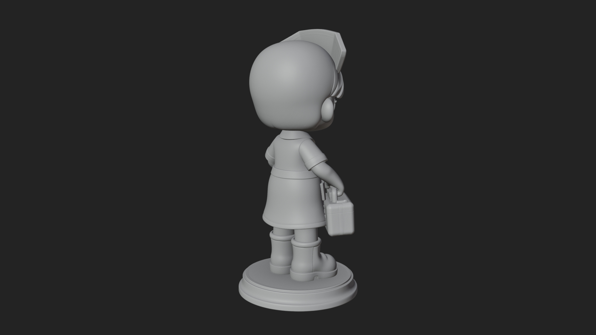 Chibi Nurse Girl Statue Design 3 3D Print Model 3D Model
