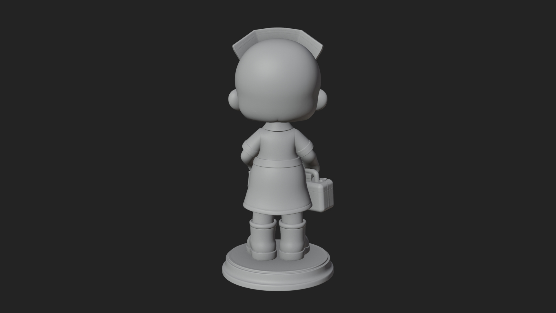 Chibi Nurse Girl Statue Design 3 3D Print Model 3D Model
