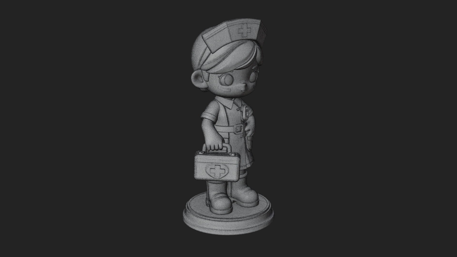 Chibi Nurse Girl Statue Design 3 3D Print Model 3D Model