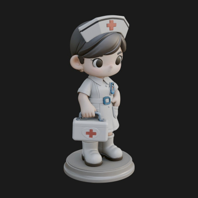Chibi Nurse Girl Statue Design 3 3D Print Model