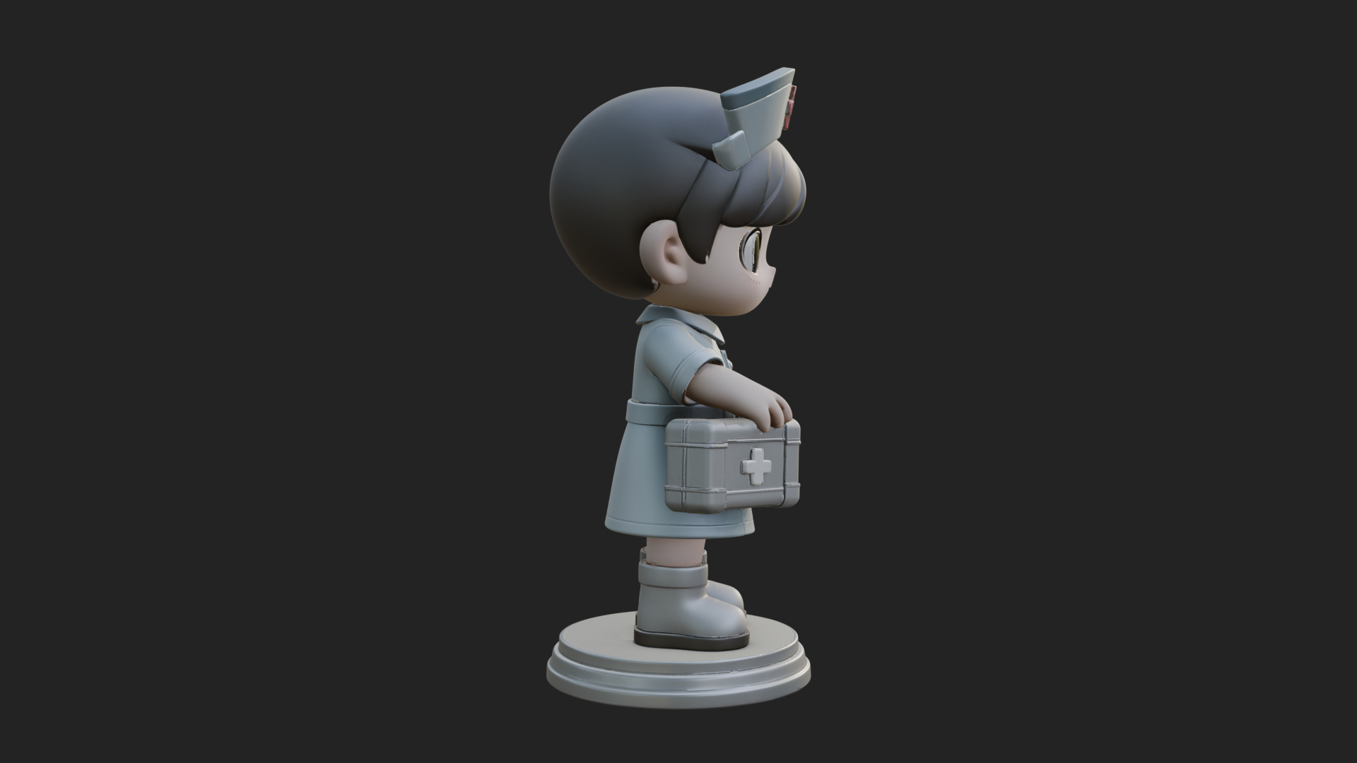 Chibi Nurse Girl Statue Design 4 3D Print Model 3D Model