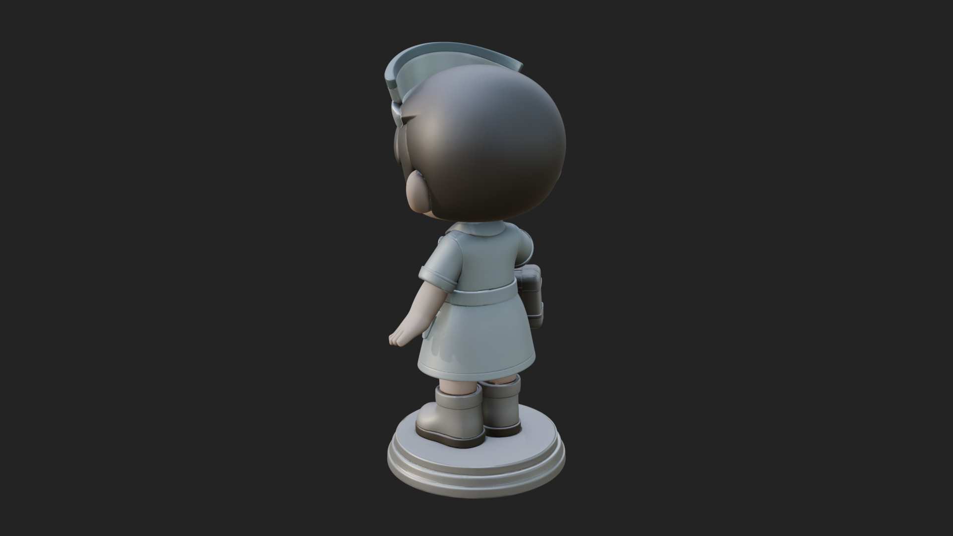 Chibi Nurse Girl Statue Design 4 3D Print Model 3D Model