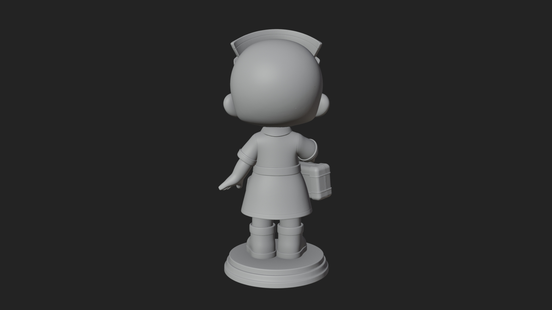 Chibi Nurse Girl Statue Design 4 3D Print Model 3D Model
