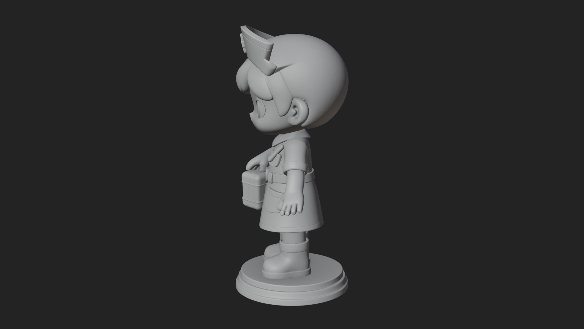 Chibi Nurse Girl Statue Design 4 3D Print Model 3D Model