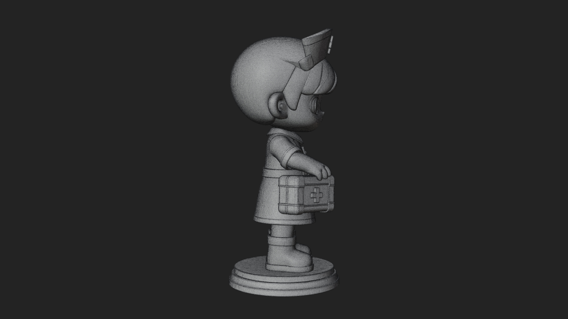 Chibi Nurse Girl Statue Design 4 3D Print Model 3D Model