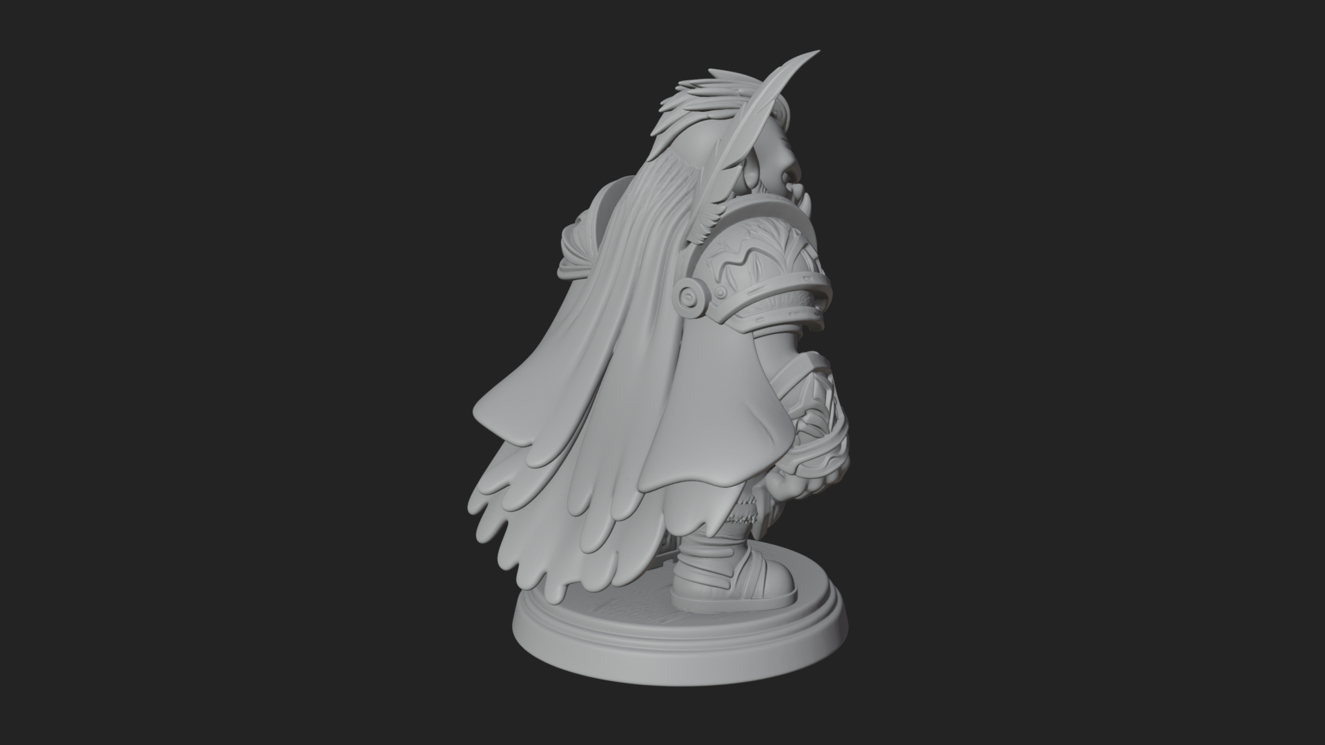 Chibi Orc with War Axe Statue Design 1 3D Print Model 3D Model