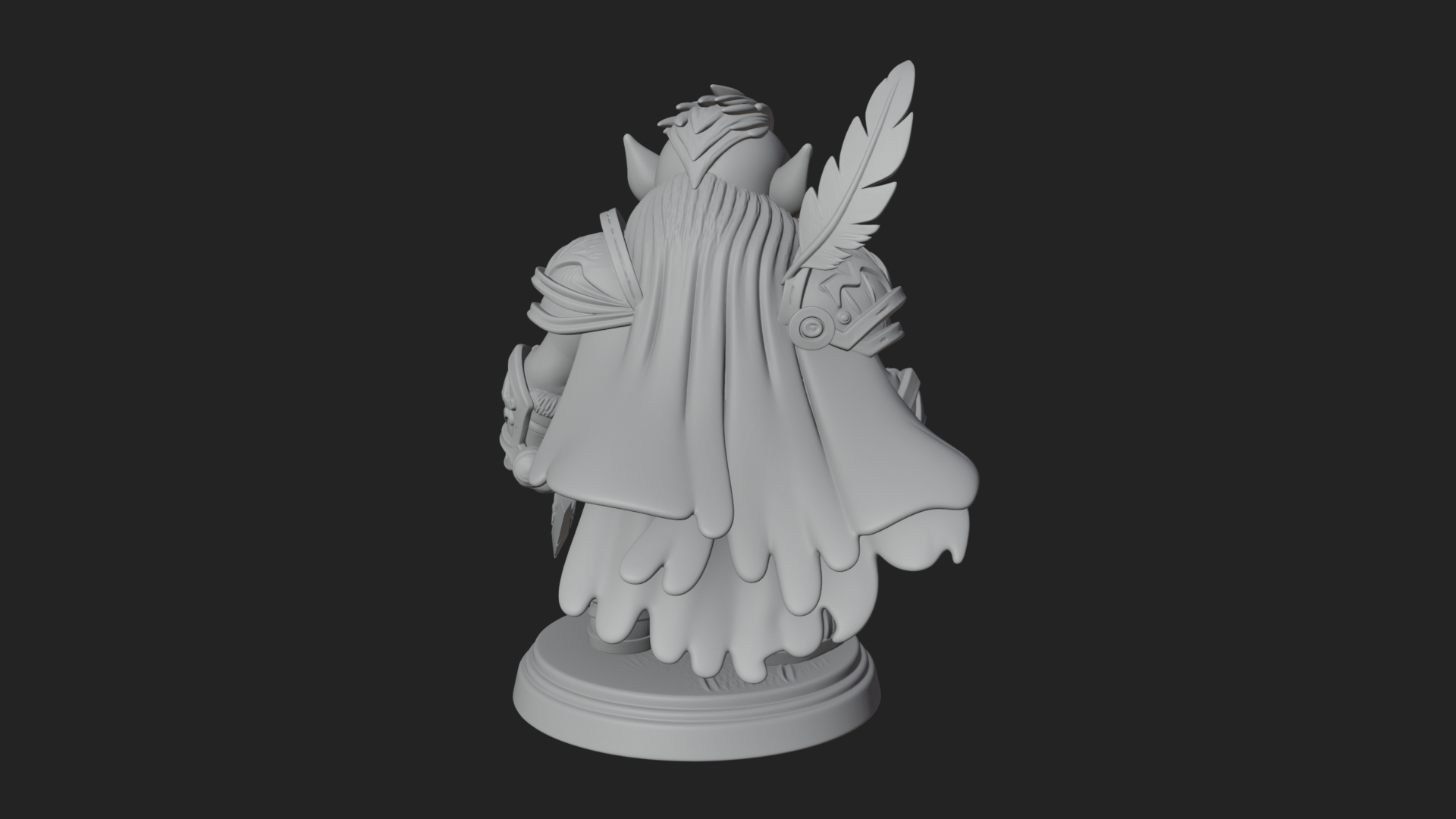 Chibi Orc with War Axe Statue Design 1 3D Print Model 3D Model
