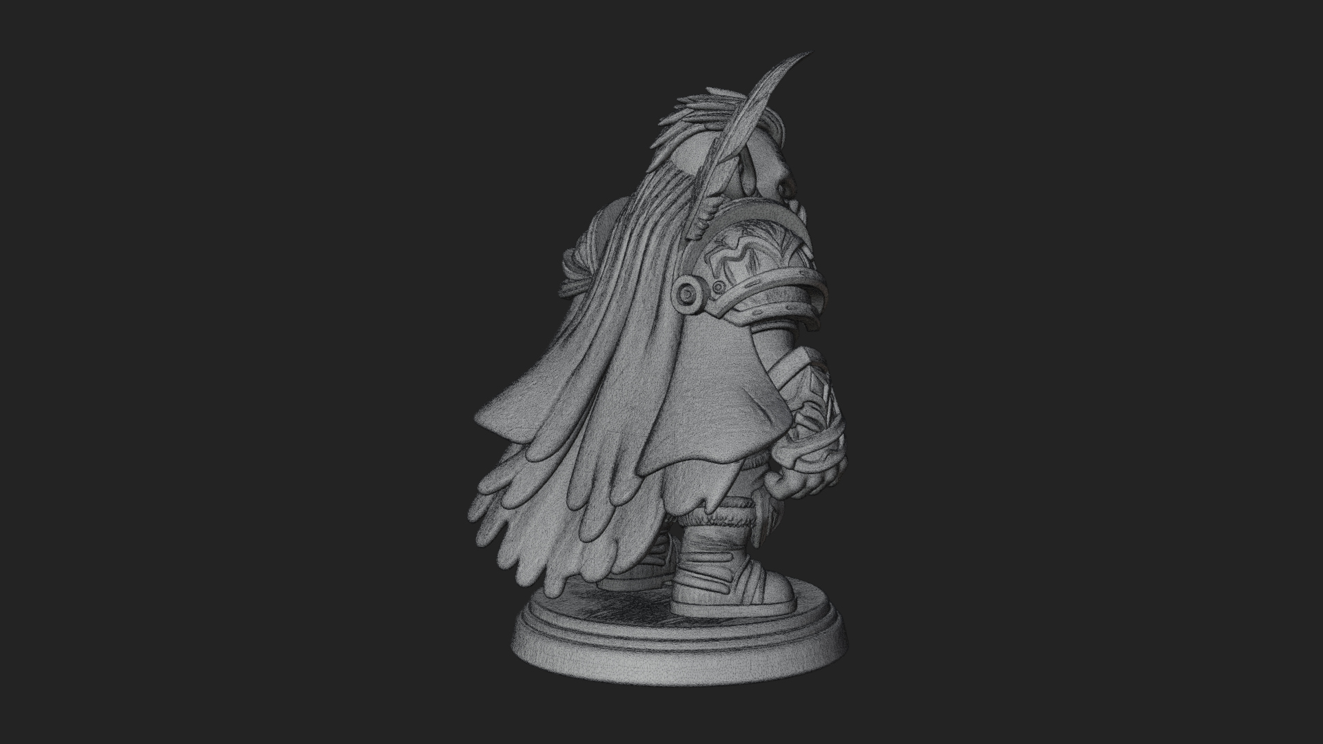 Chibi Orc with War Axe Statue Design 1 3D Print Model 3D Model