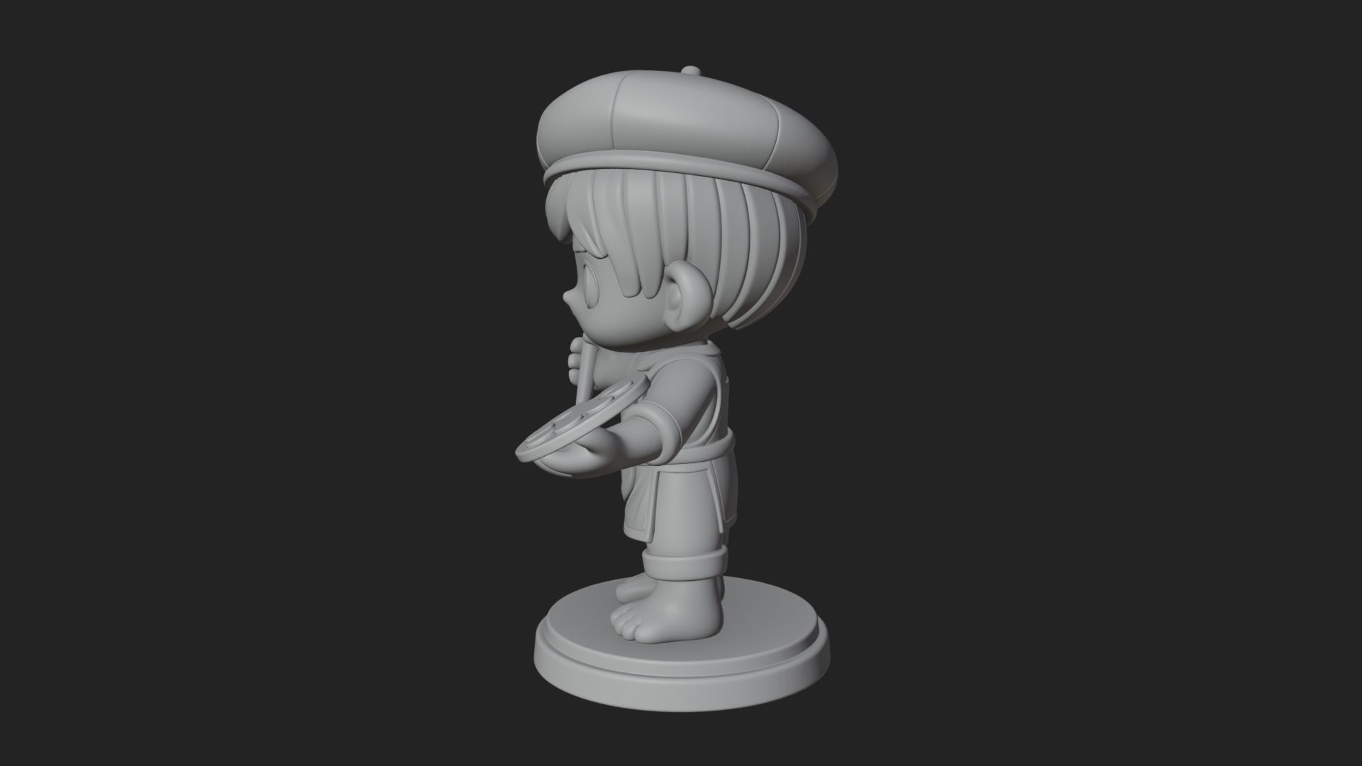 Chibi Painter Boy Statue Design 1 3D Print Model 3D Model