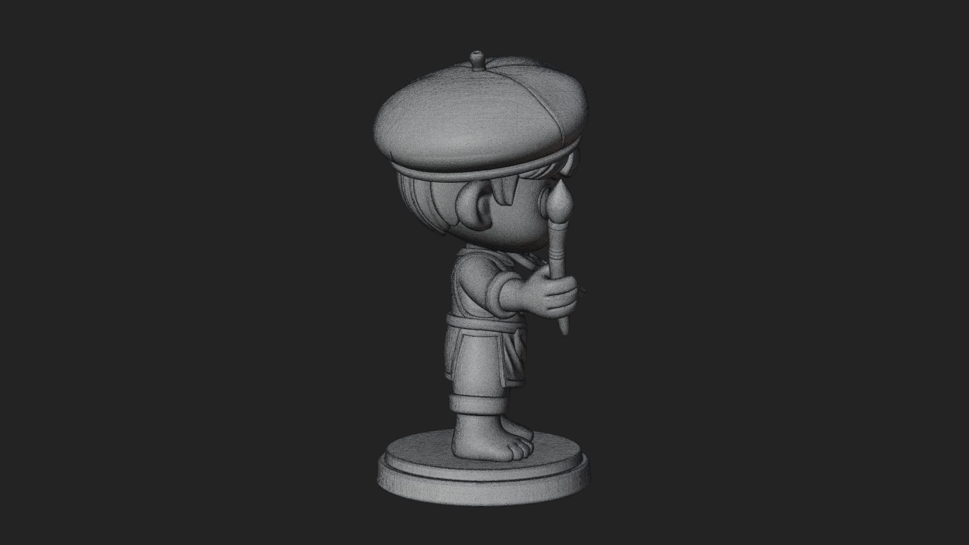 Chibi Painter Boy Statue Design 1 3D Print Model 3D Model