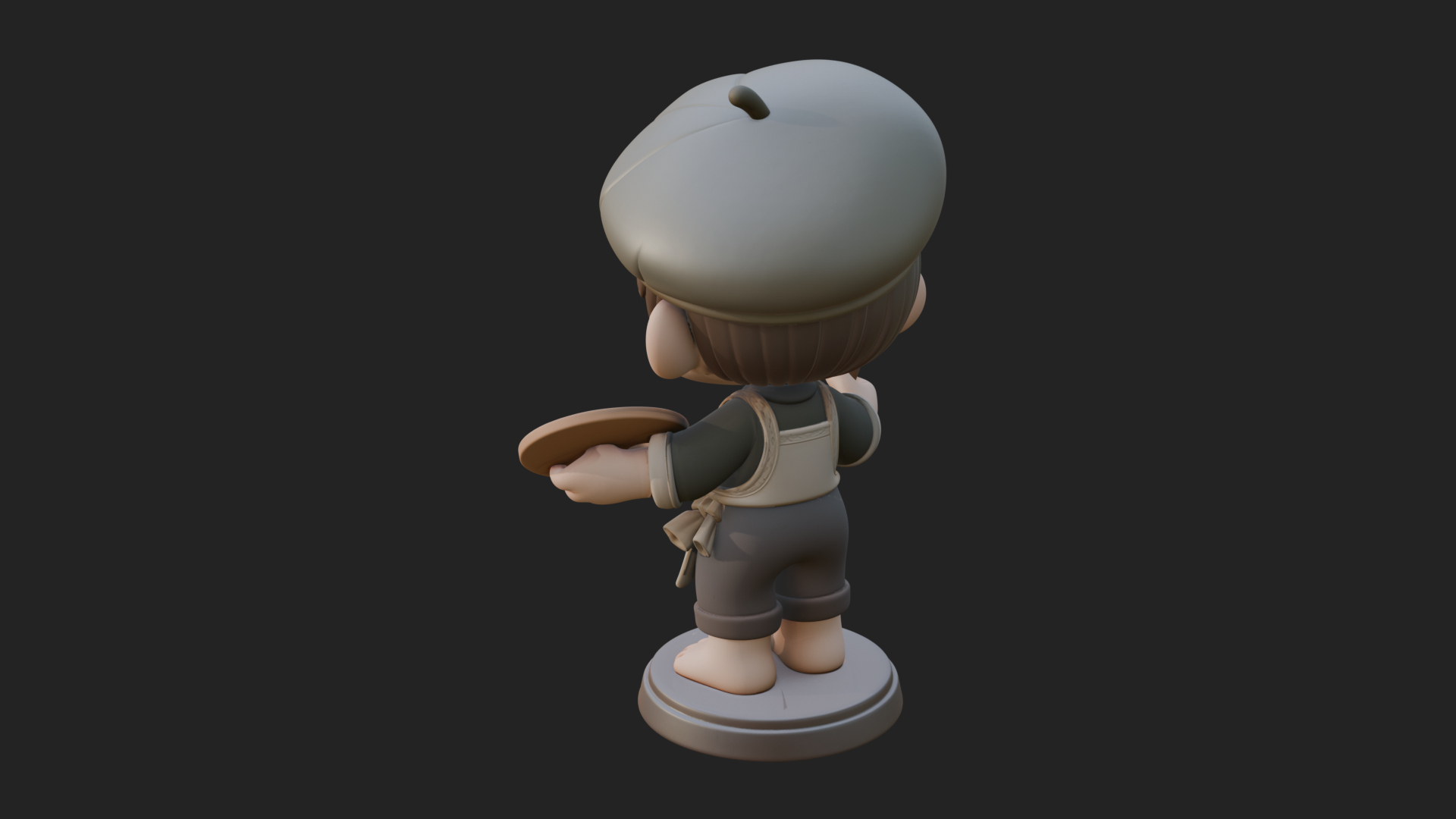 Chibi Painter Boy Statue Design 2 3D Print Model 3D Model