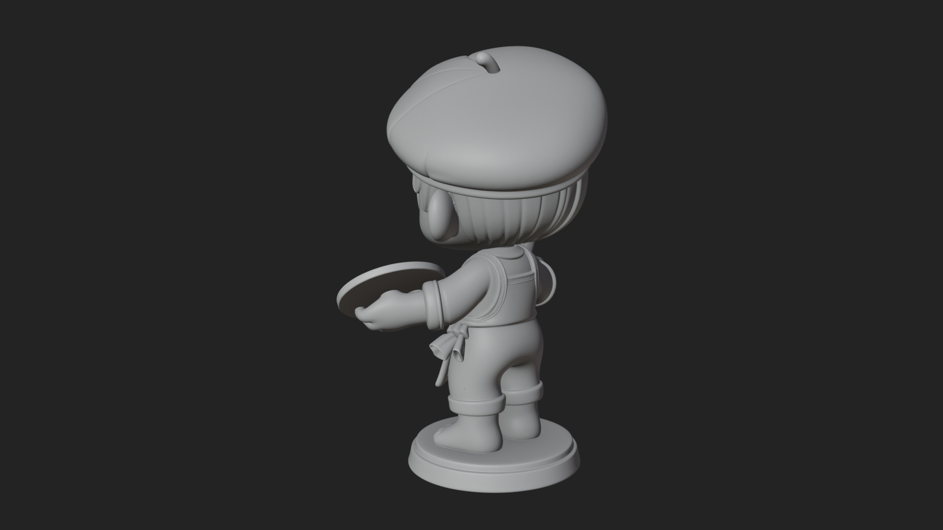 Chibi Painter Boy Statue Design 2 3D Print Model 3D Model