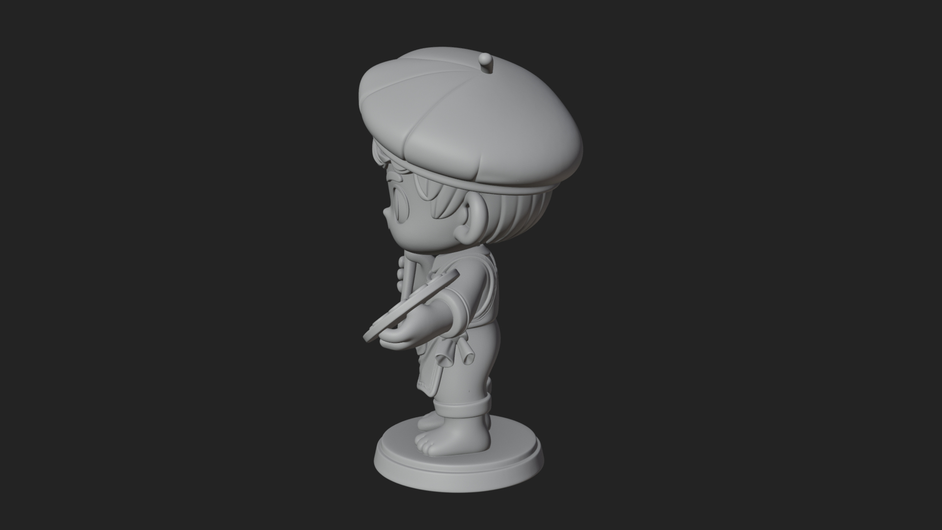 Chibi Painter Boy Statue Design 2 3D Print Model 3D Model