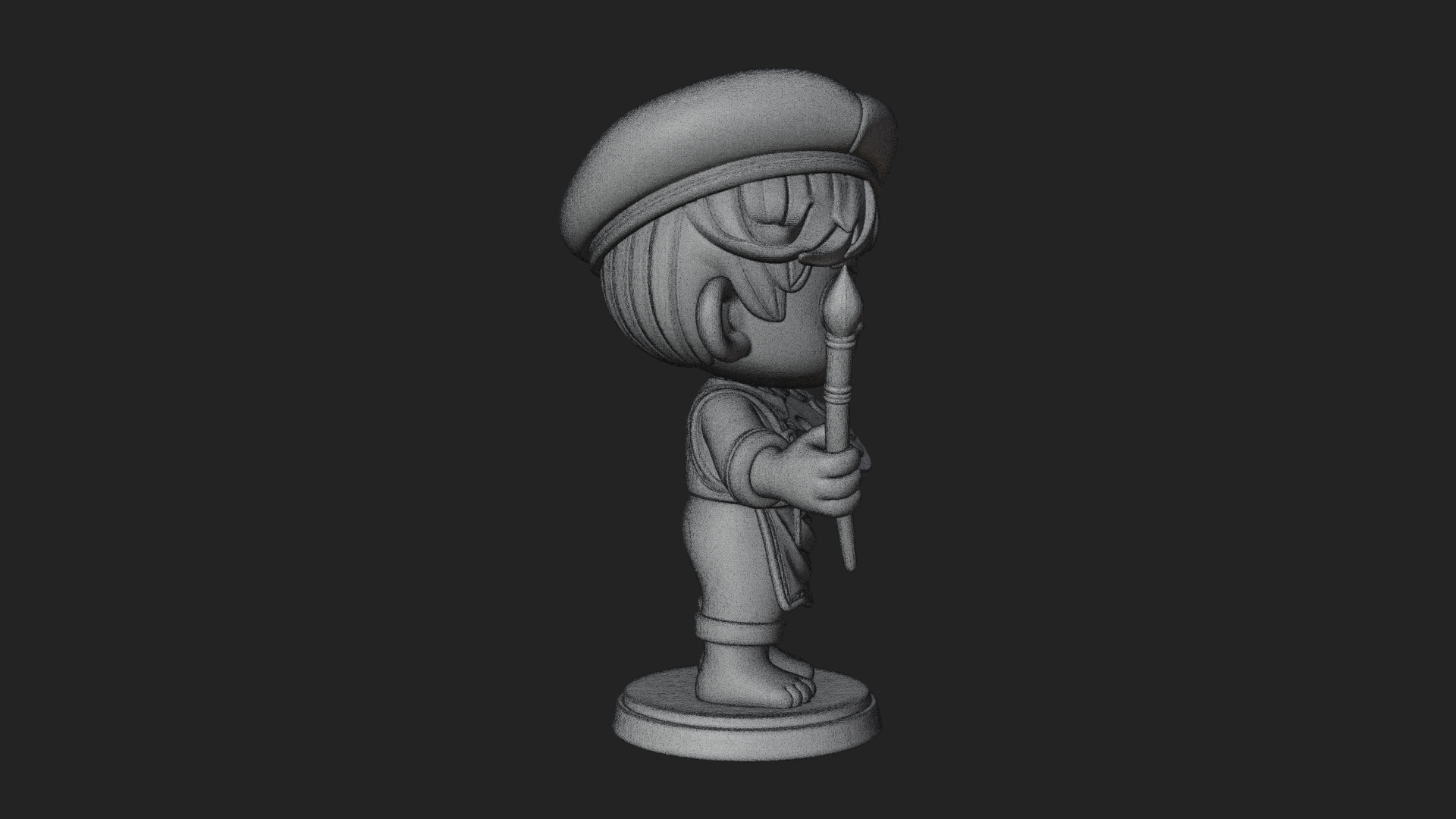 Chibi Painter Boy Statue Design 2 3D Print Model 3D Model