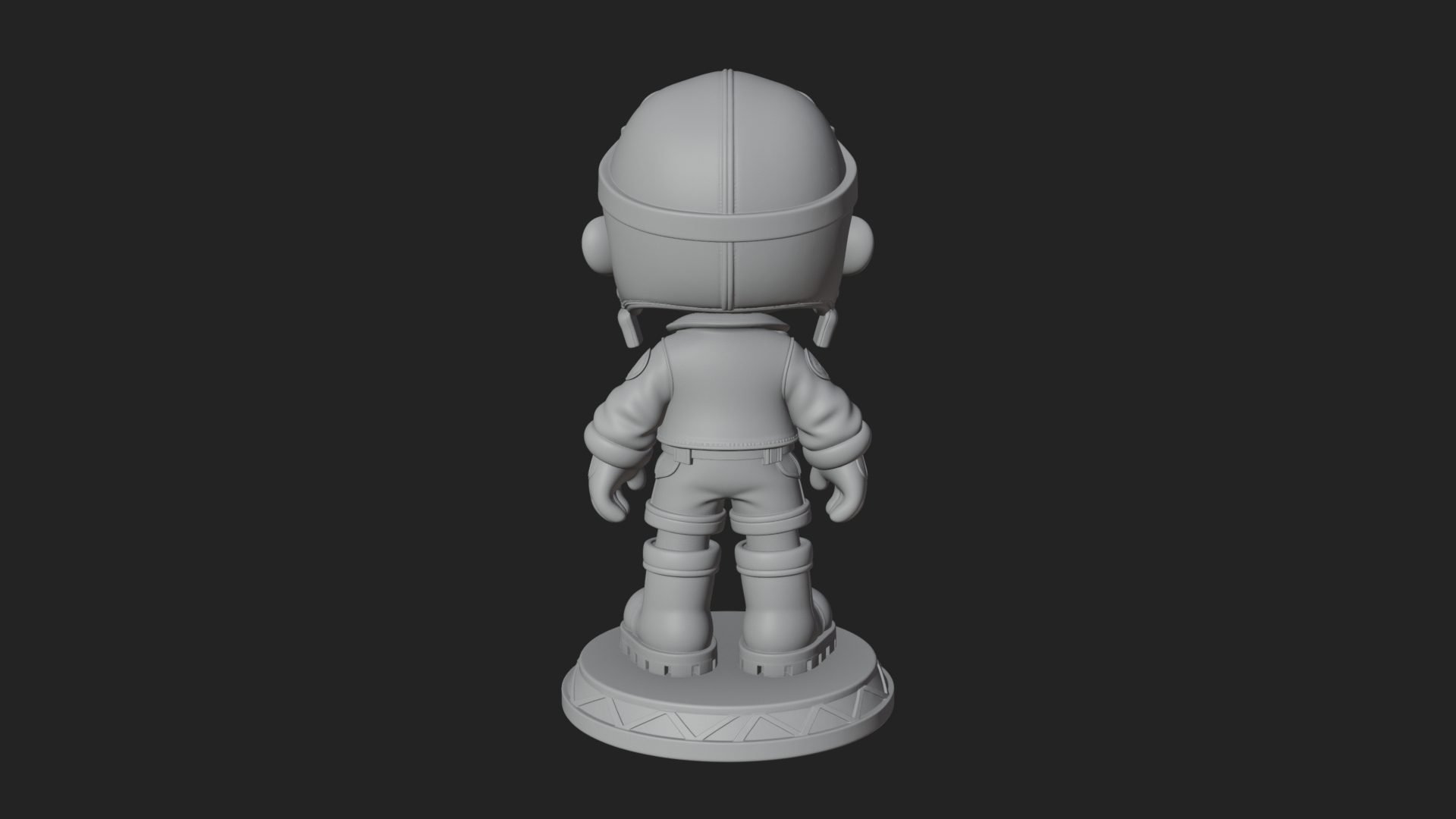 Chibi Pilot Boy With Goggles Statue Design 1 3D Print Model 3D Model