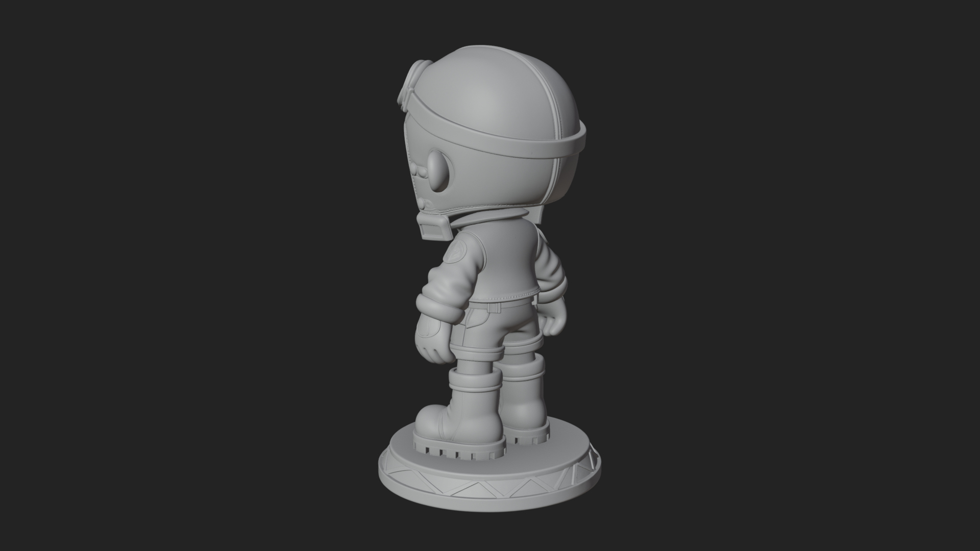 Chibi Pilot Boy With Goggles Statue Design 1 3D Print Model 3D Model