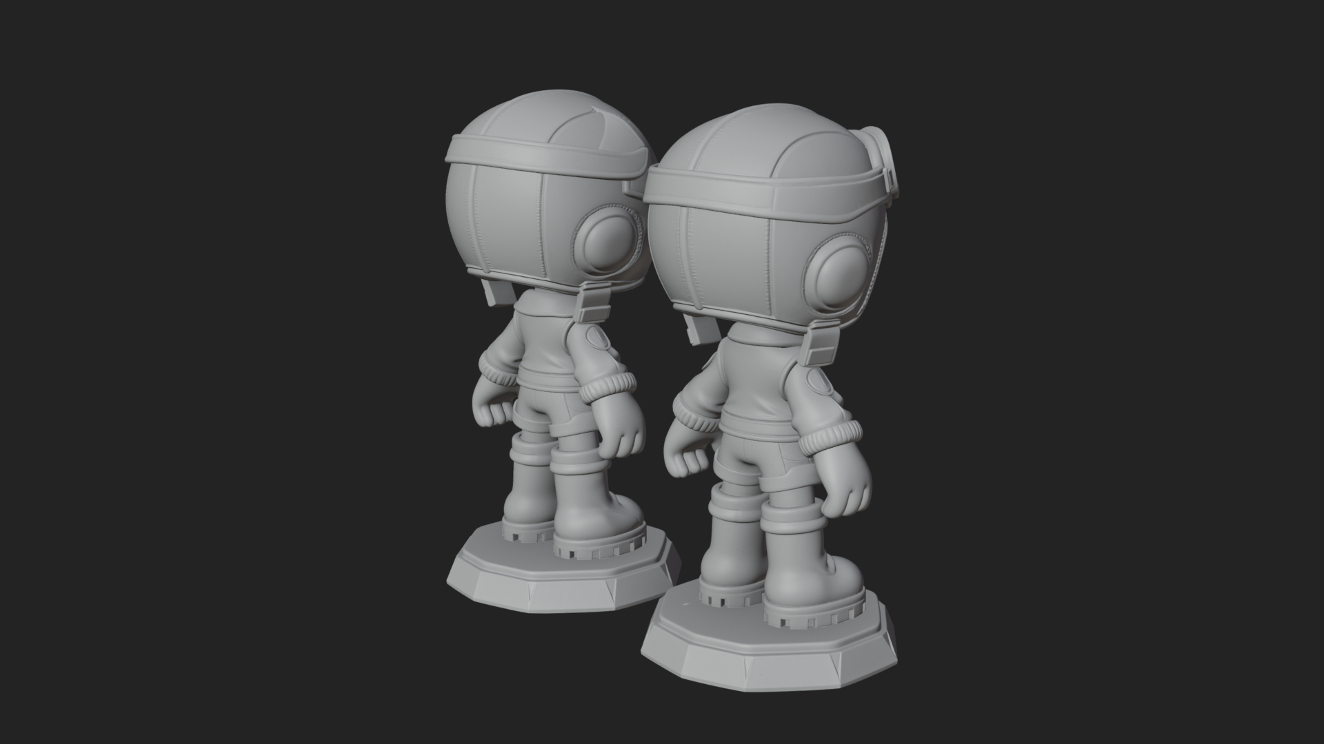 Chibi Pilot Boy With Goggles Statue Design 2 3D Print Model 3D Model