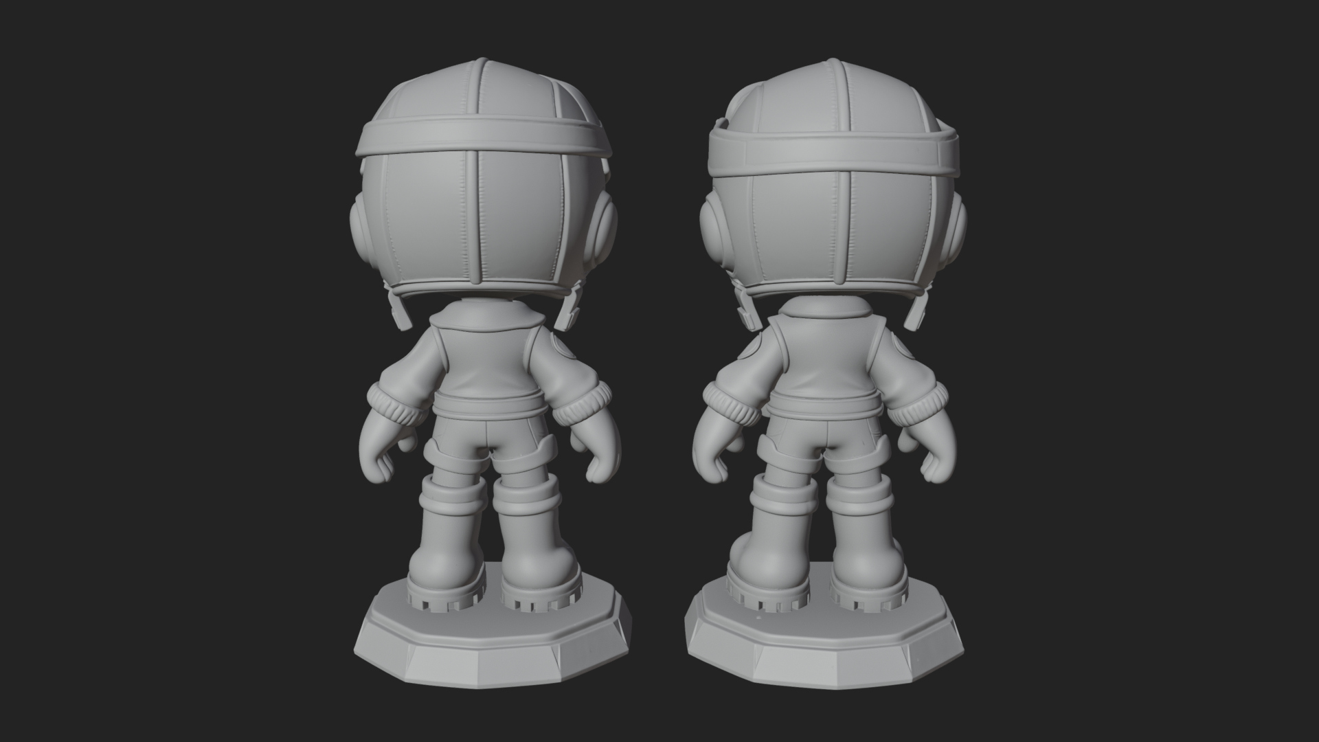 Chibi Pilot Boy With Goggles Statue Design 2 3D Print Model 3D Model
