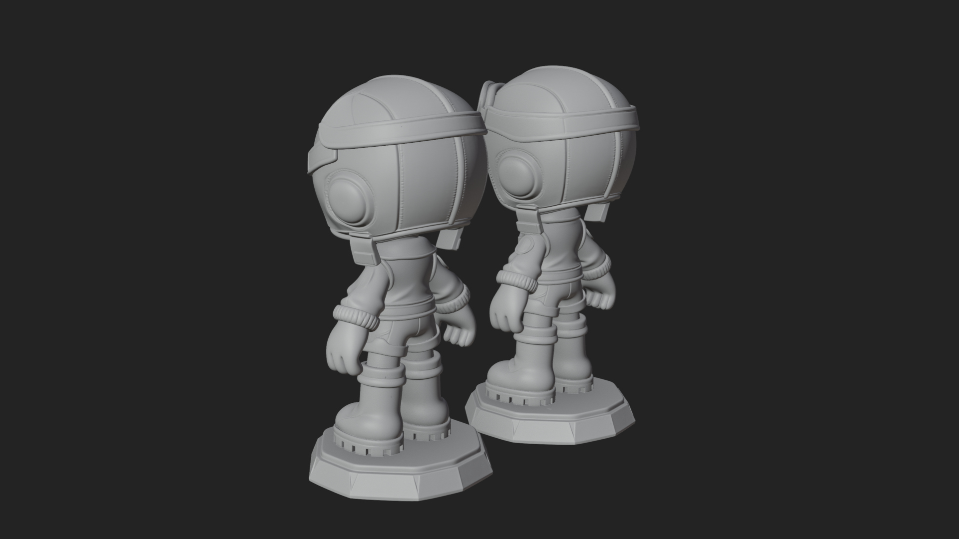 Chibi Pilot Boy With Goggles Statue Design 2 3D Print Model 3D Model
