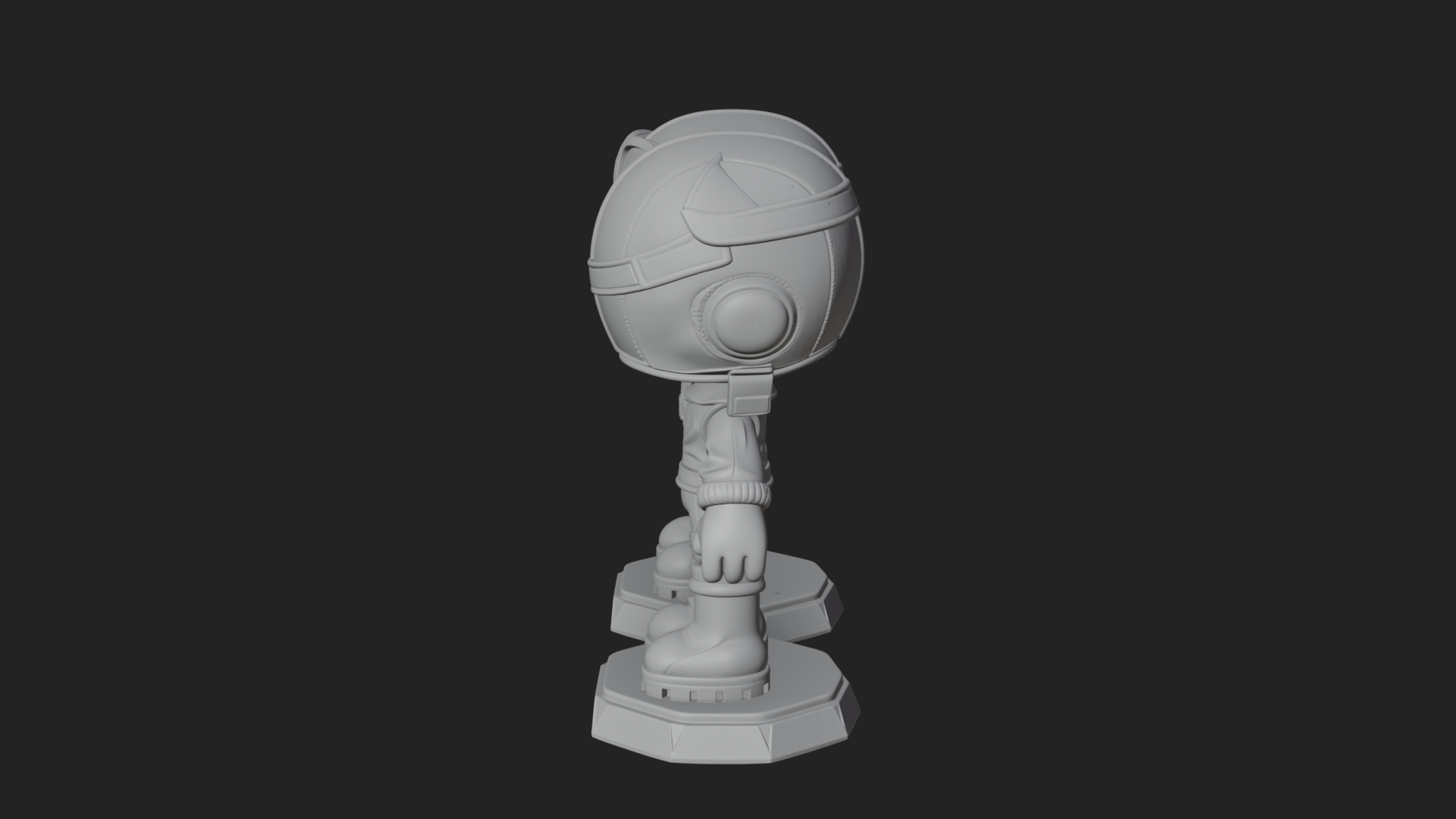 Chibi Pilot Boy With Goggles Statue Design 2 3D Print Model 3D Model