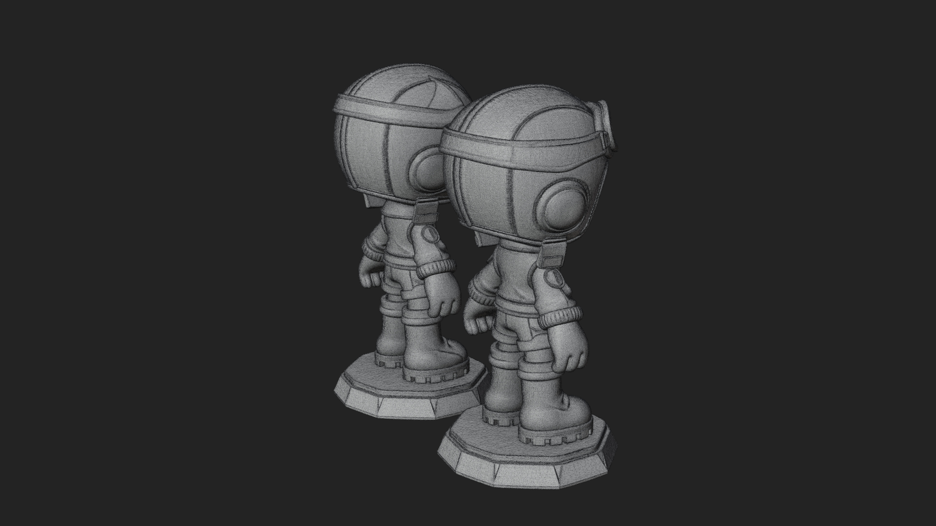 Chibi Pilot Boy With Goggles Statue Design 2 3D Print Model 3D Model