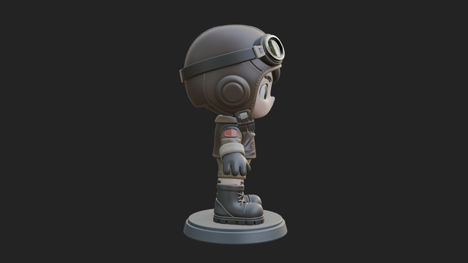 Chibi Pilot Boy With Goggles Statue Design 3 3D Print Model 3D Model