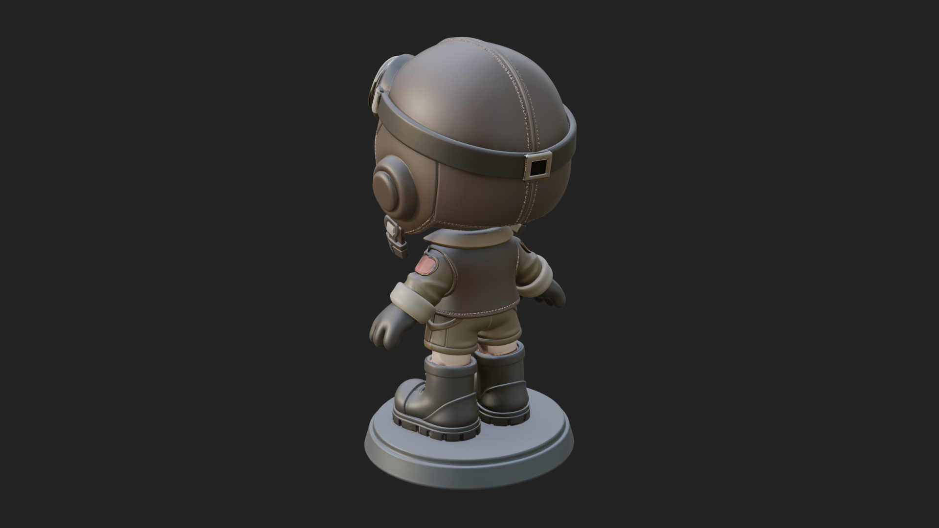 Chibi Pilot Boy With Goggles Statue Design 3 3D Print Model 3D Model