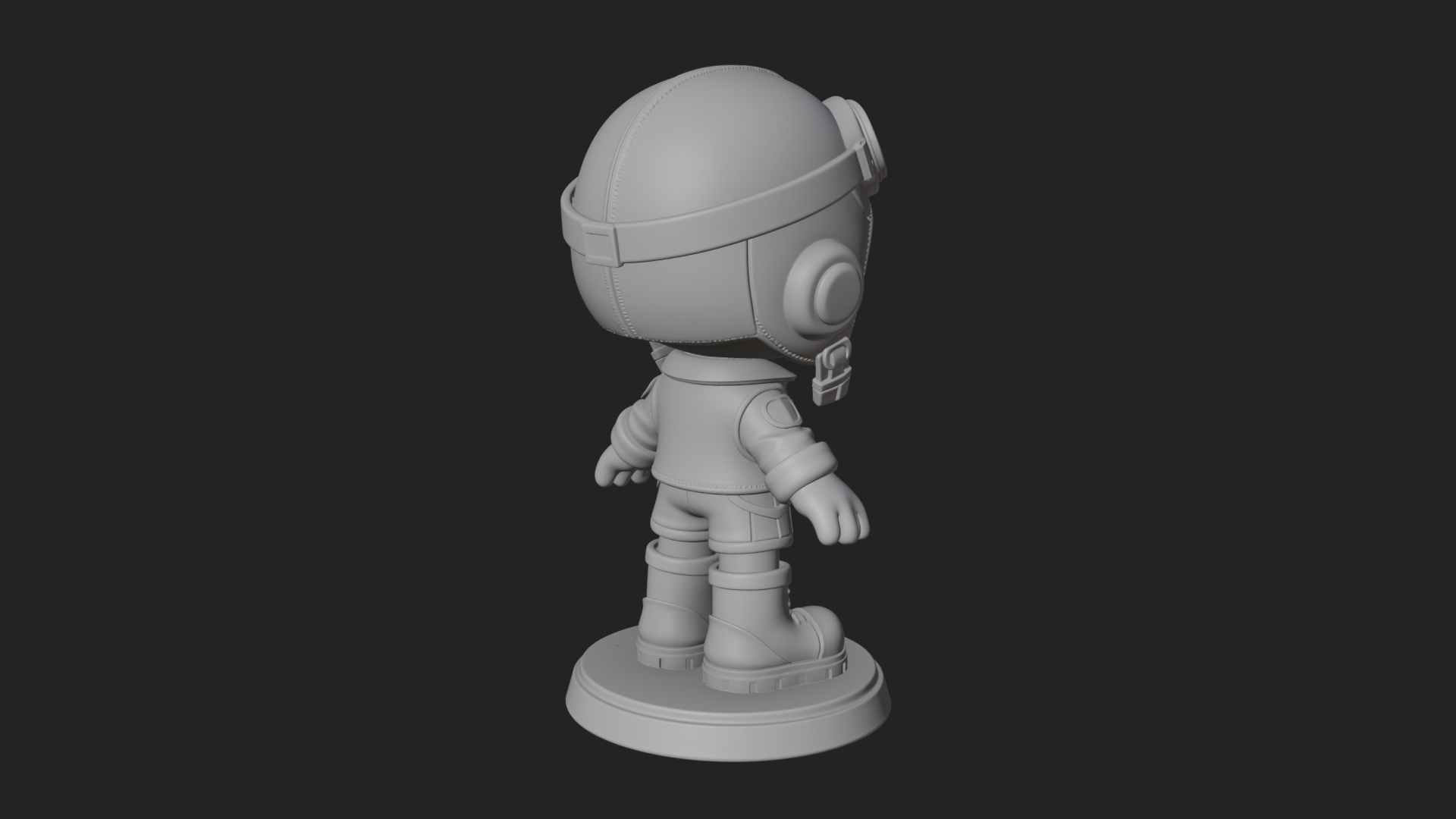 Chibi Pilot Boy With Goggles Statue Design 3 3D Print Model 3D Model
